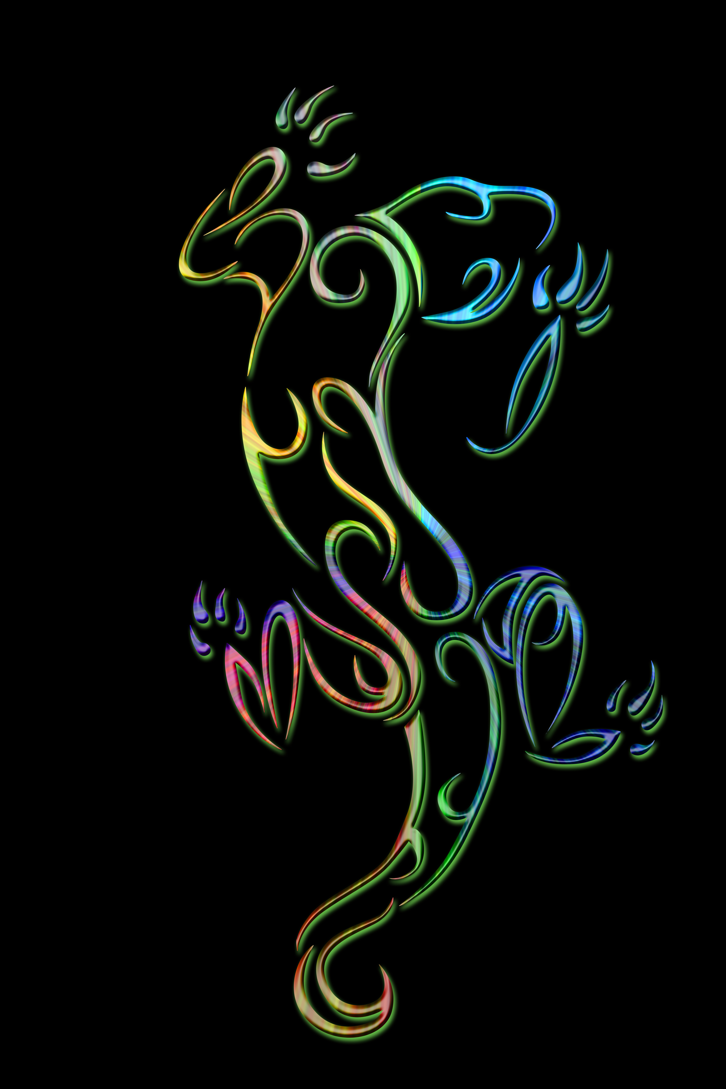 tribal psychedelic lizard by aquachild